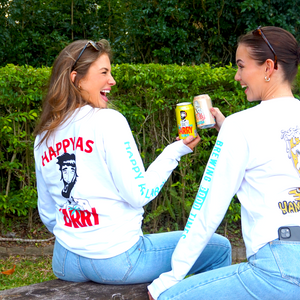 Limited Edition - Happy As Larry Long Sleeve White